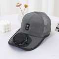 Solar breathable fan cap